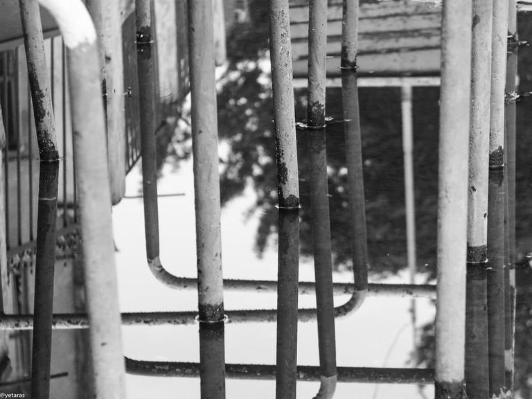 pipes in water bw.jpg