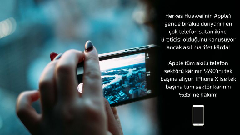 Herkes Huawei'nin Apple'ı geride bırakıp dünyanın en çok telefon satan ikinci üreticisi olduğunu konuşuyor ancak asıl marifet kârda!Apple tüm akıllı telefon sektörü kârının %90'ını t.png