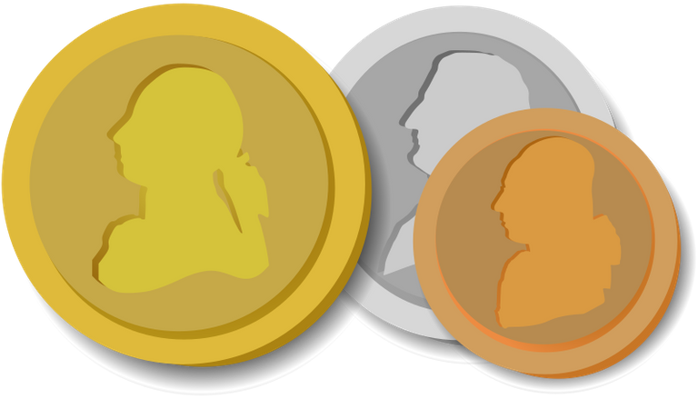 Desenho de três moedas