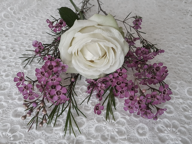 flowers on lace