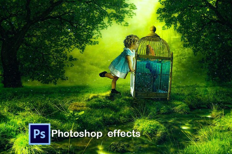 littel chirdren in the forest photoshop color effect.jpg