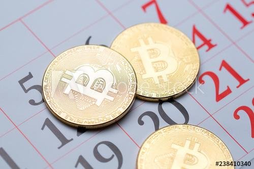 bitcoins on calender stock.jpg