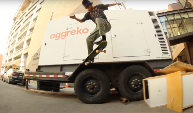 backside crook from a makeshift ramp onto a trailer