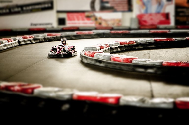 Go-kart on a track