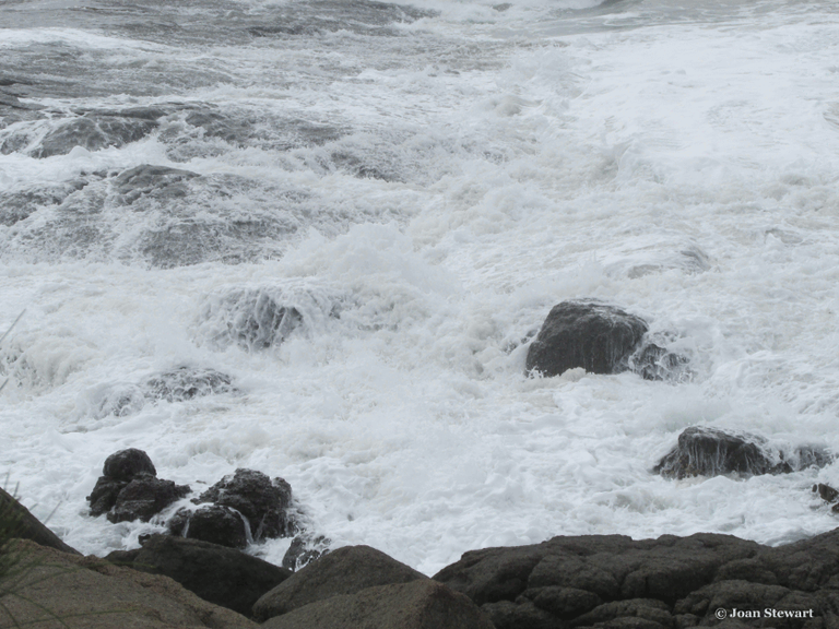 Waves receding in turmoil