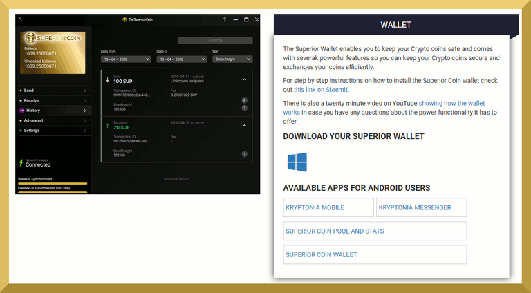 Superior Coin GUI Wallet