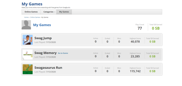 Play games in swagbucks