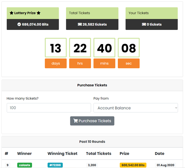 lottery in Grabtc