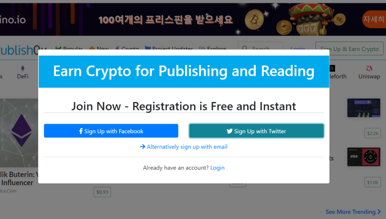 Publish0x: Earn ETH by blogging