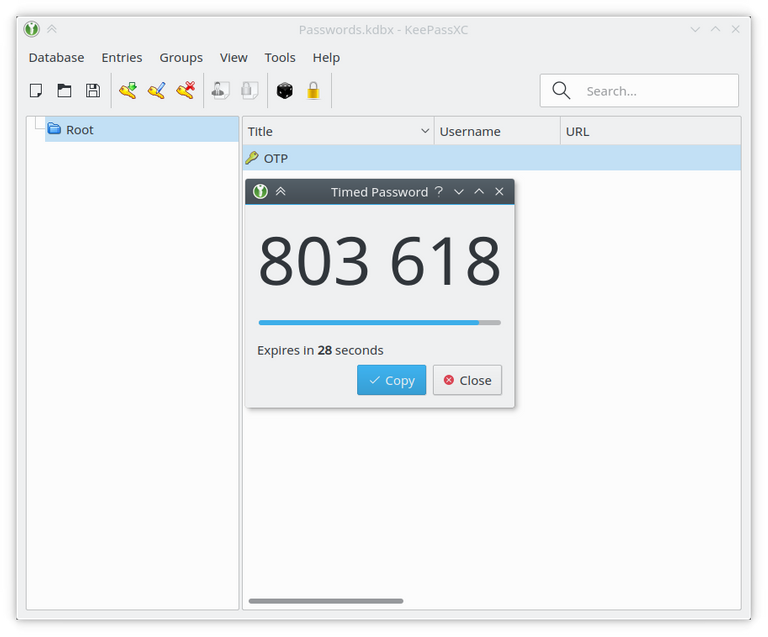 KeePassXC - Klucze TOTP