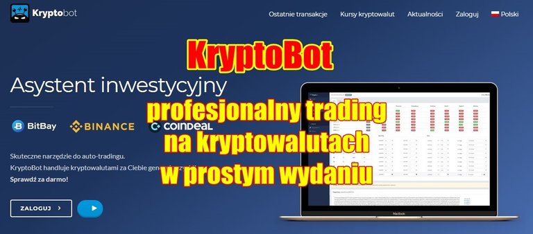 KryptoBot profesjonalny trading na kryptowalutach w prostym wydaniu