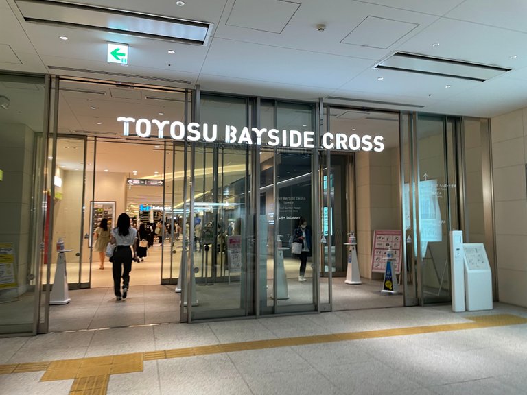 Passing by Toyosu Bayside Cross from the subway to access Lalaport Toyosu