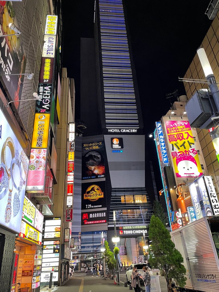 Toho Cinemas Shinjuku has that noticeable Godzilla at the top of the building