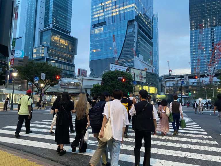Early morning in Shibuya crossing