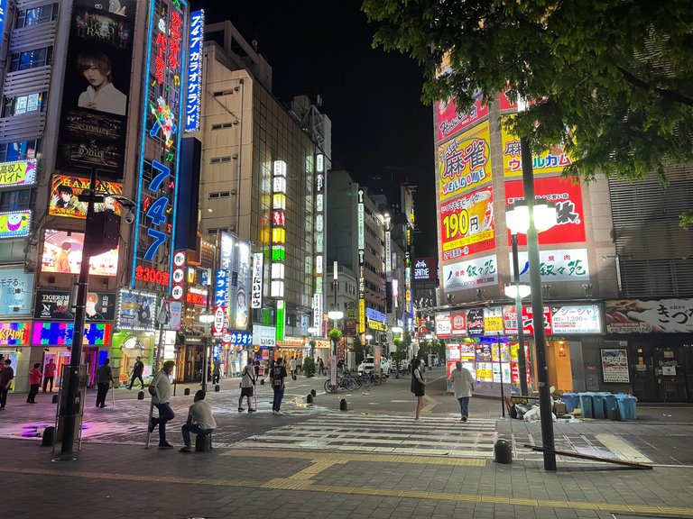 To the entrance/exit. Lots of food restaurants in this area