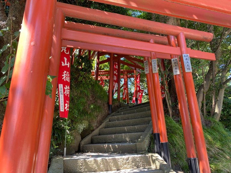 Torii going up to the shrine