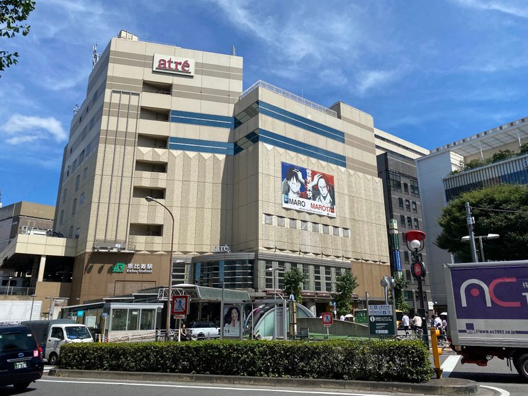 JR Ebisu Station in the lower ground floor of the Atre mall