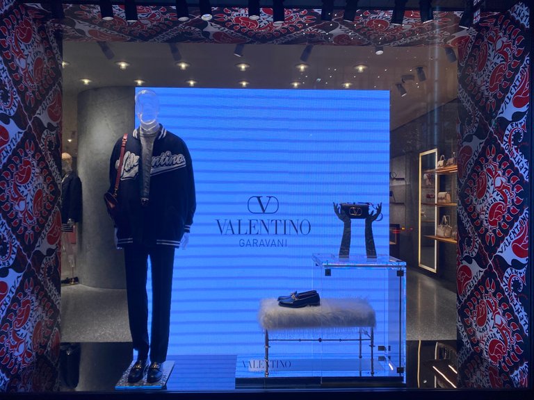 Display at the window in Valentino