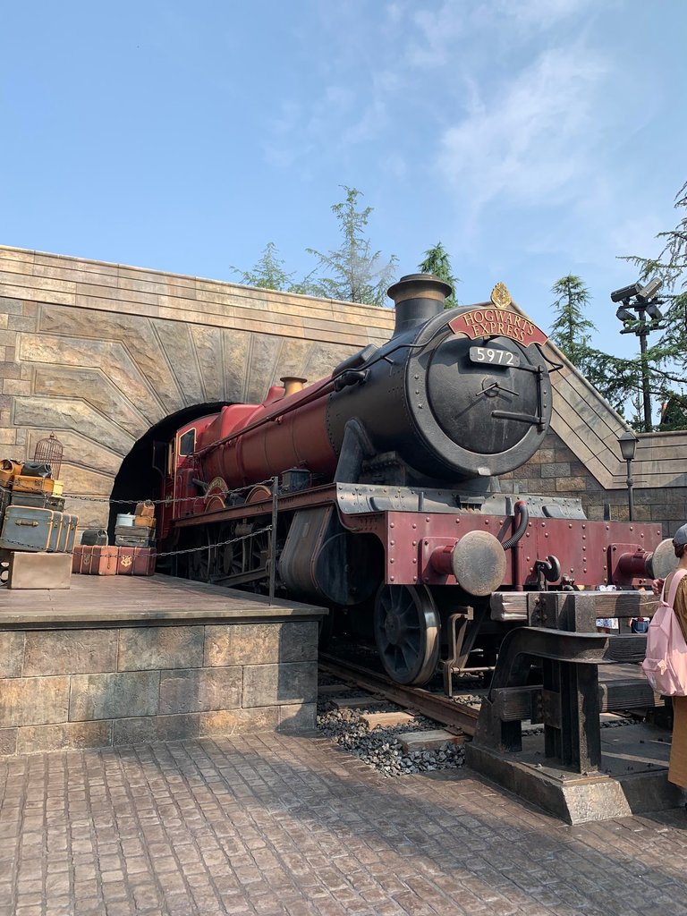 The train on the side when entering the Wizarding Word