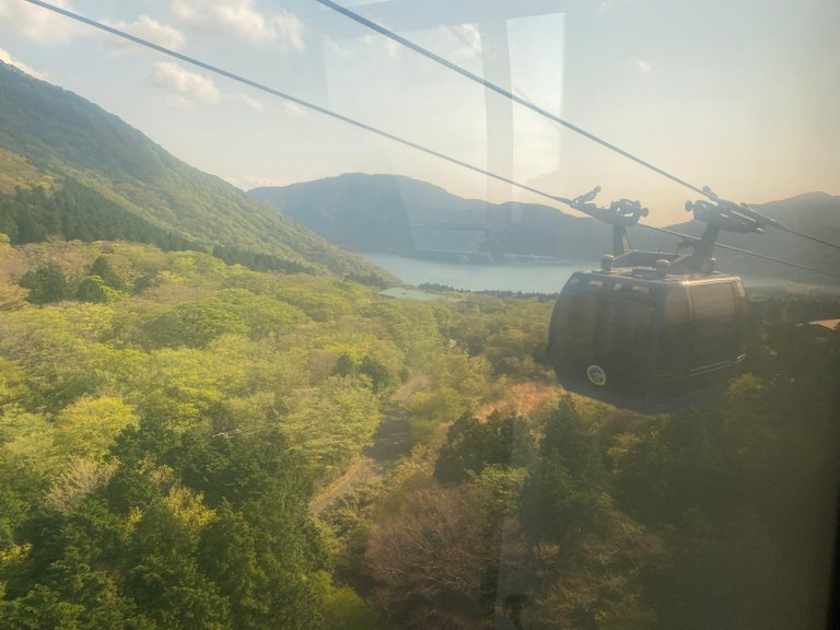 View of Lake Ashi from the cable car ride