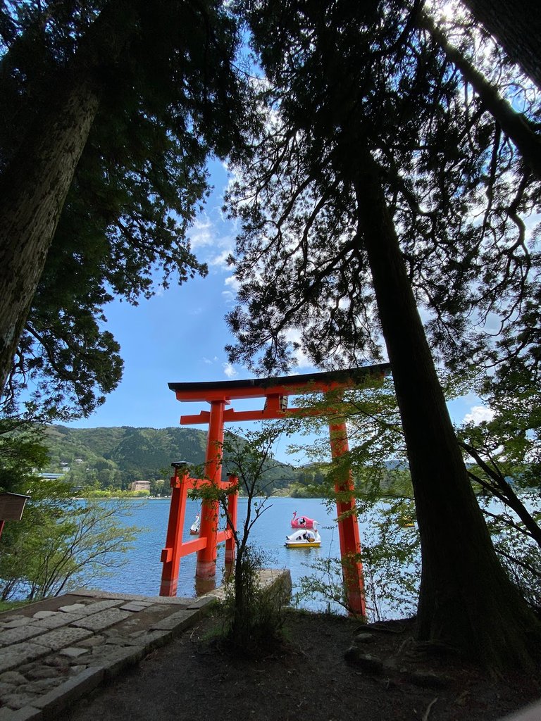 The Red Gate of Peace in Hakone Shrine