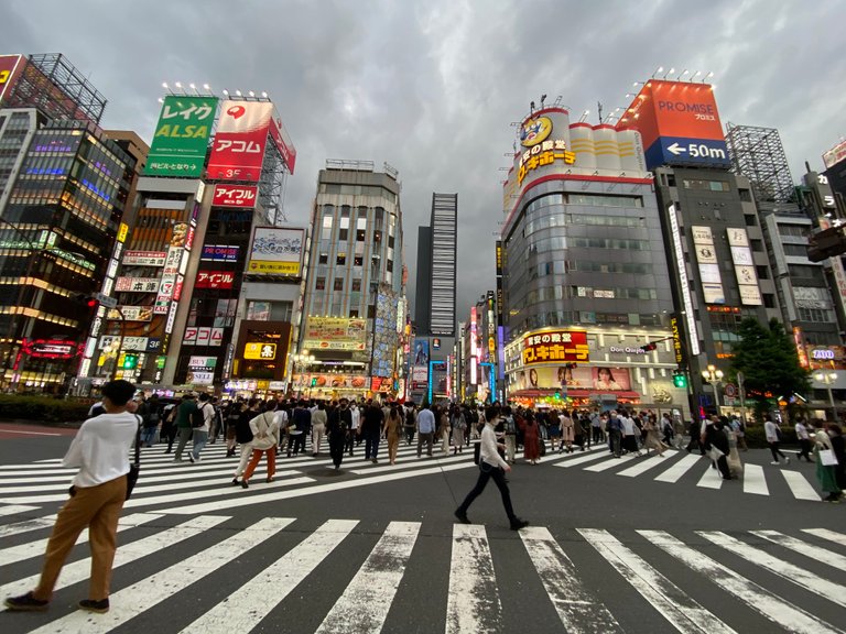 Crossing the street to reach Kabukicho