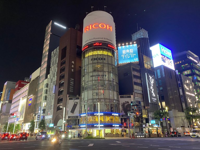 Another department store San-ai Dream Center is a cylindrical building