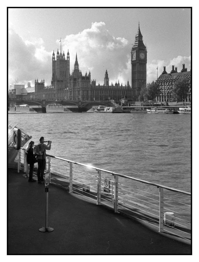 The tower of Big Ben, London, from across the river