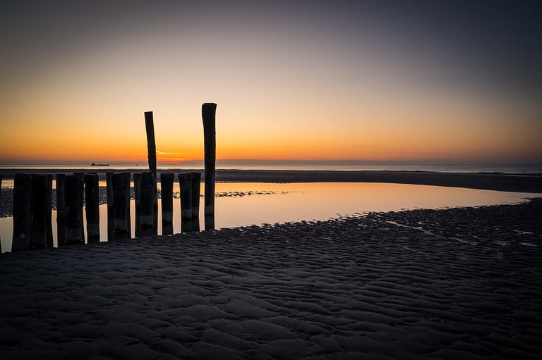 Beach after sunset