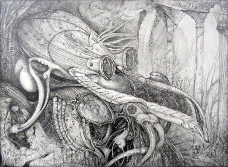 THE COVID DOCTOR HAS LANDED - 2020 - graphite on paper - 70 x 50 cm