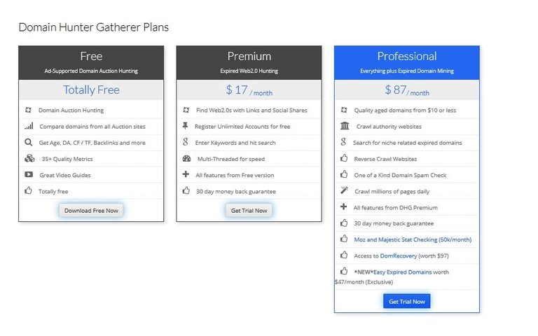 Domain Hunter Pricing