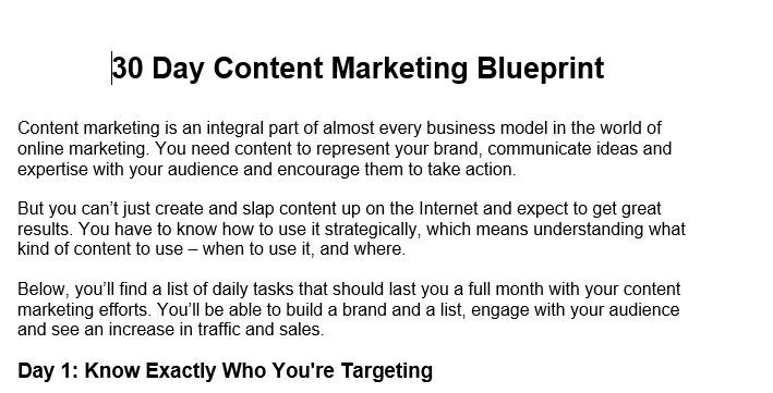 content marketing sample