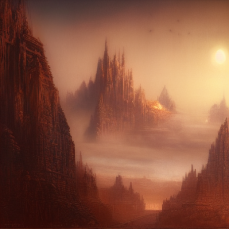 Beautiful fantasy city on mars