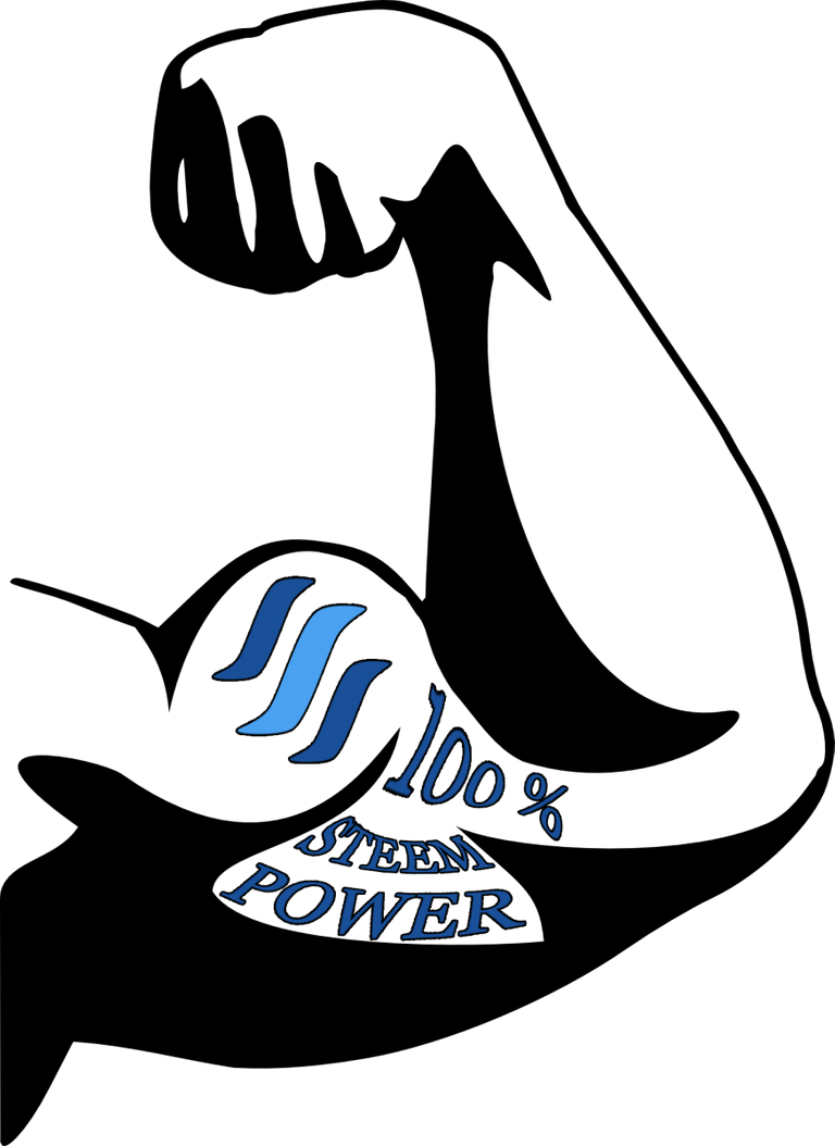 100% Steem Power badge by Meredith Loughran