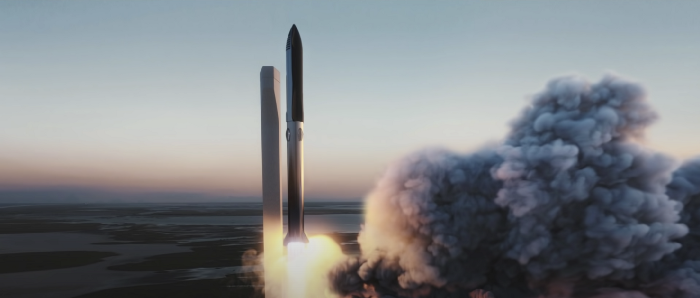 Launch of the fist spacecraft manned with a human-A.i. hybrid