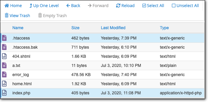 htaccess and index php files