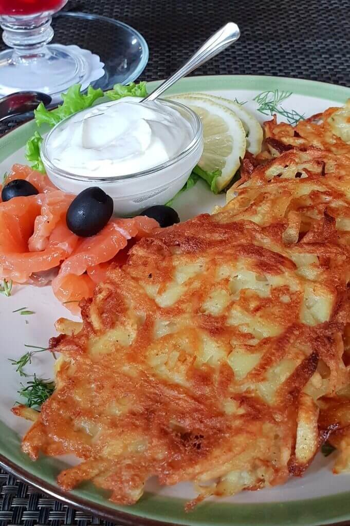 Latvian best traditional potato dish - Grated Potatoe Pancakes (Kartupeļu pankūkas)