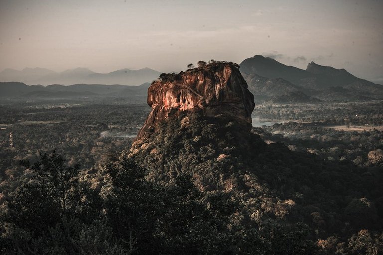 Sigiriya rock in a distance