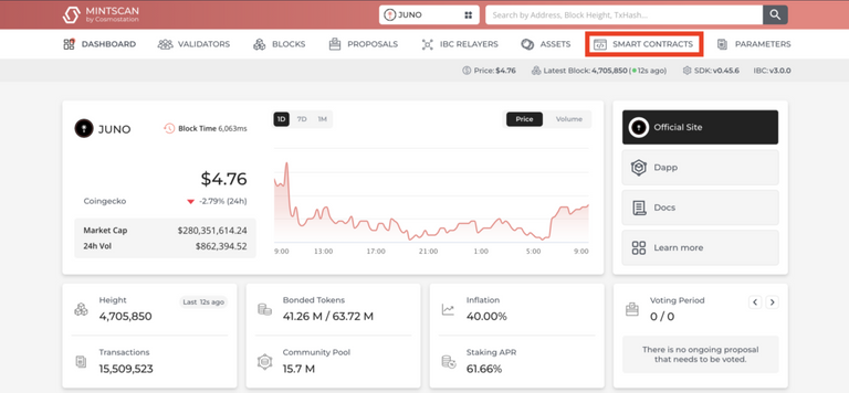 mintscan juno blockchain explorer