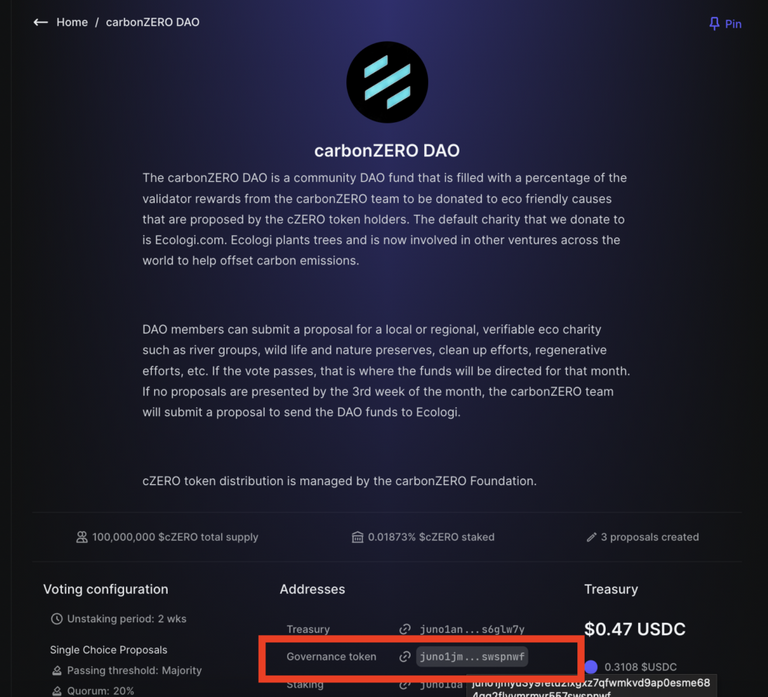 carbonZERO DAO on DAODAO