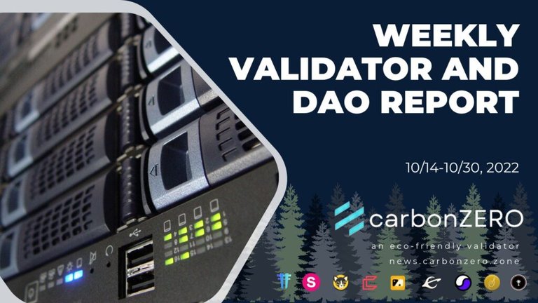 weekly dao and validator report carbonzero