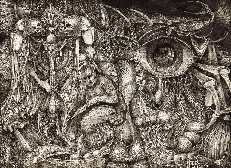 TRIPPING THROUGH BOGOMILS MIND - India ink on paper - 30 x 22.5 cm - 12 x 9 inches - 2008