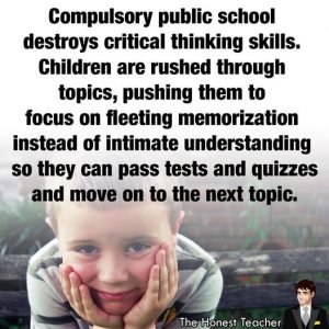 Forced public school destroys critical thinking