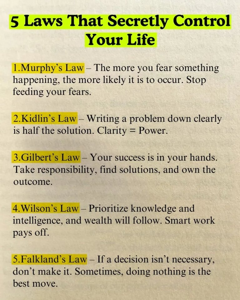  5 Important Laws That ONE Should KNOW...