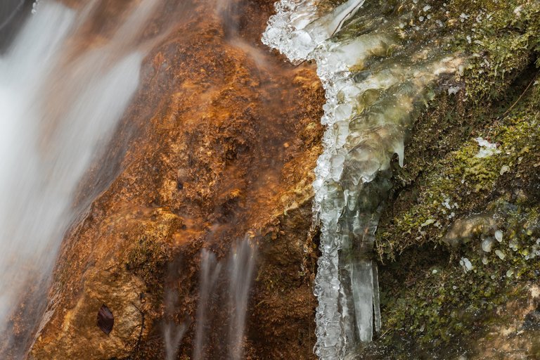 Green and Orange and White and Ice