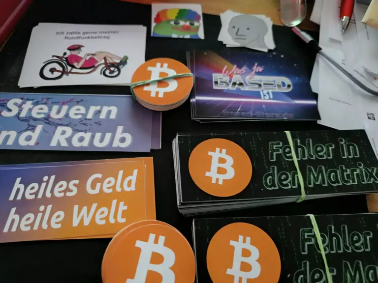 German Bitcoin sticker