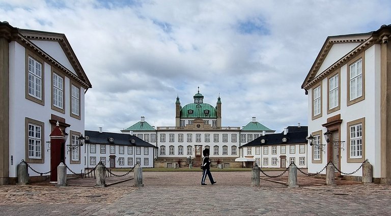 Royal Life Guards at Fredensborg Palace in Denmark