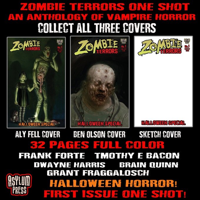 Frank Forte, Asylum Press, Kickstarter, vampires, halloween, horror, indie comics,