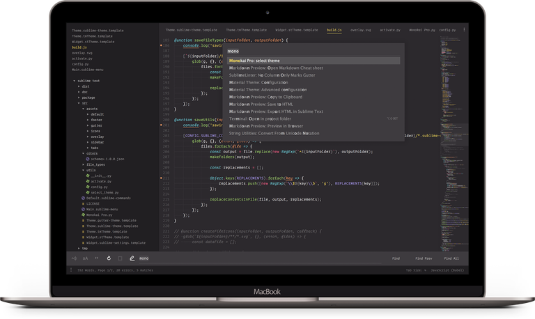 Monokai Pro coding environment