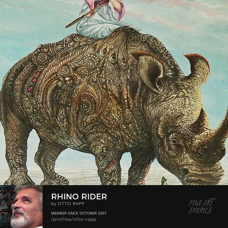 Rhino Rider on Fine Art America